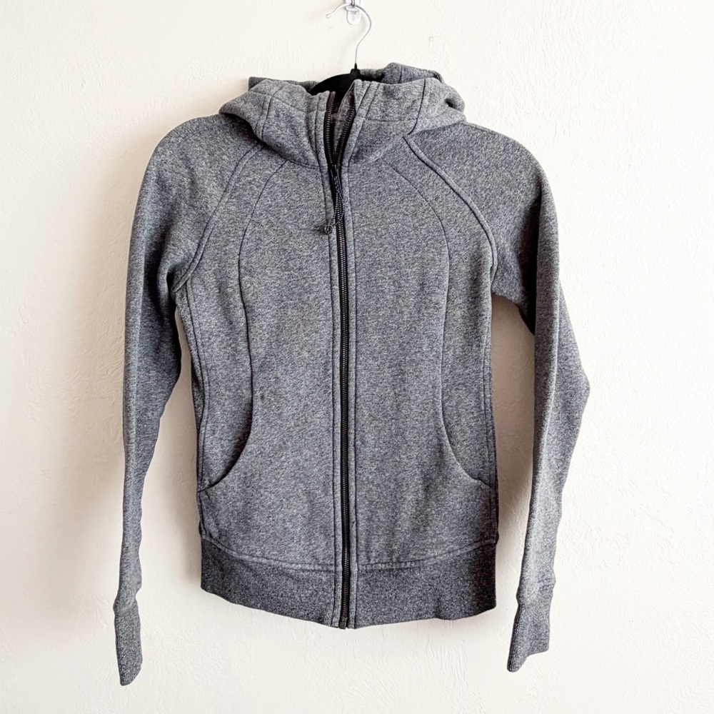 Lululemon Scuba Gray Zip-Up Hoodie Sweater size 4
